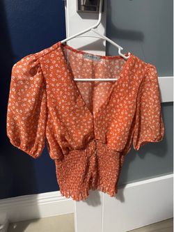 Orange Floral Papaya Blouse