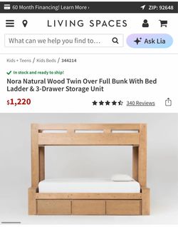 Nora living spaces full bed with twin on top
