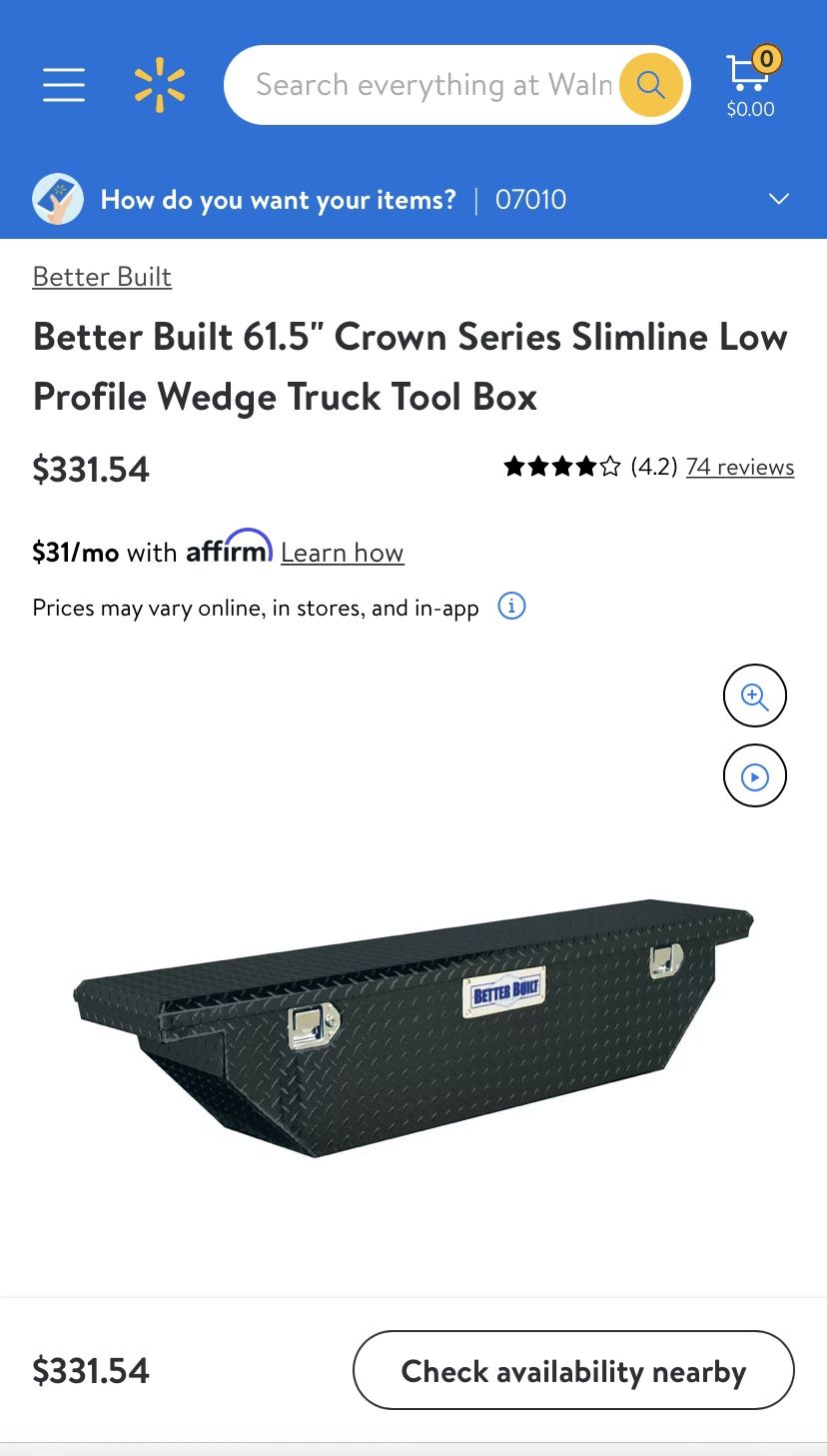 Better Built 61.5" Crown Series Slimline Low Profile Wedge Truck Tool Box