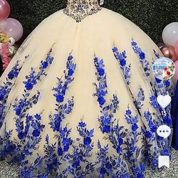 Royal Blue Quinceñera Dress Size 2