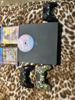 PS4 Slim Bundle with 3 Controllers and Games