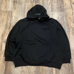 Black Essential Hoodie Size-L