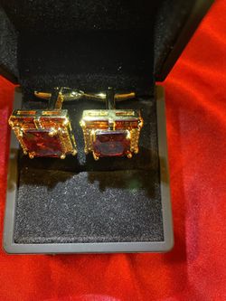 accessory for men men's cufflinks made of metal with artificial stone