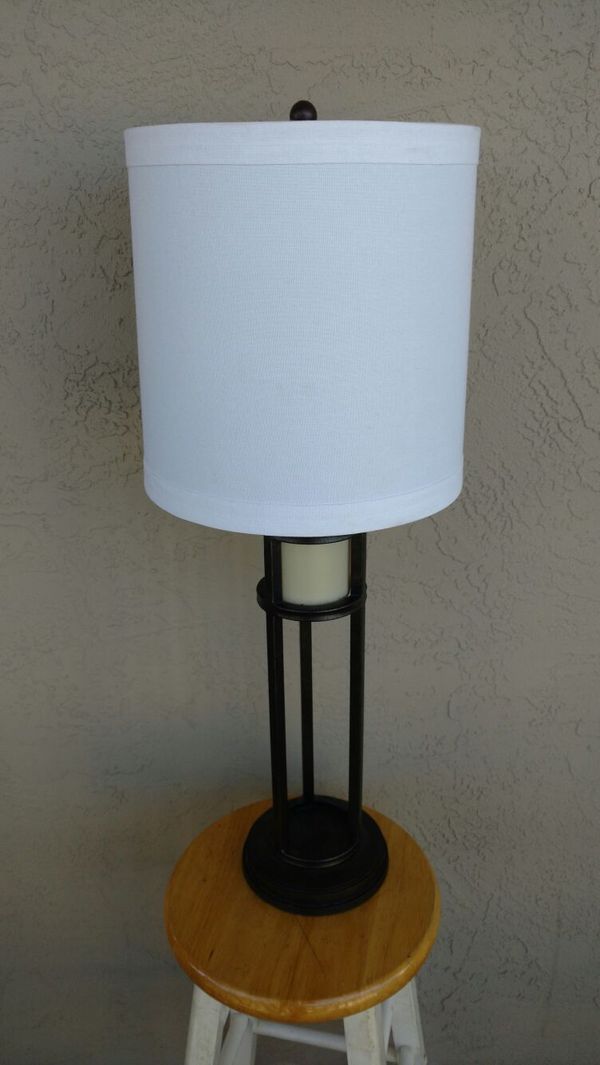 30 Inch Bronze Finish Wrought Iron Lamp With Bright White Shade For In Columbus Oh Offerup
