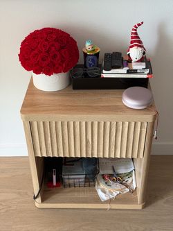 Wood Fluted Nightstand