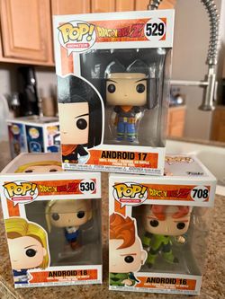 Funko Pop Dragon Ball Z Android 16 17 18 #708 #529 #530 Lot of 3 DBZ