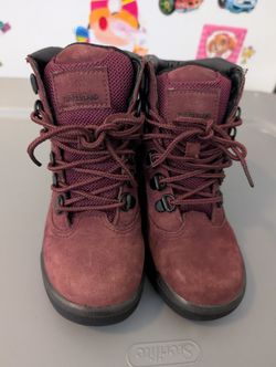 Kids Burgundy Timberland Boots Size 13