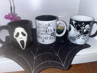 Set of 3 Halloween Themed Coffee Mugs
