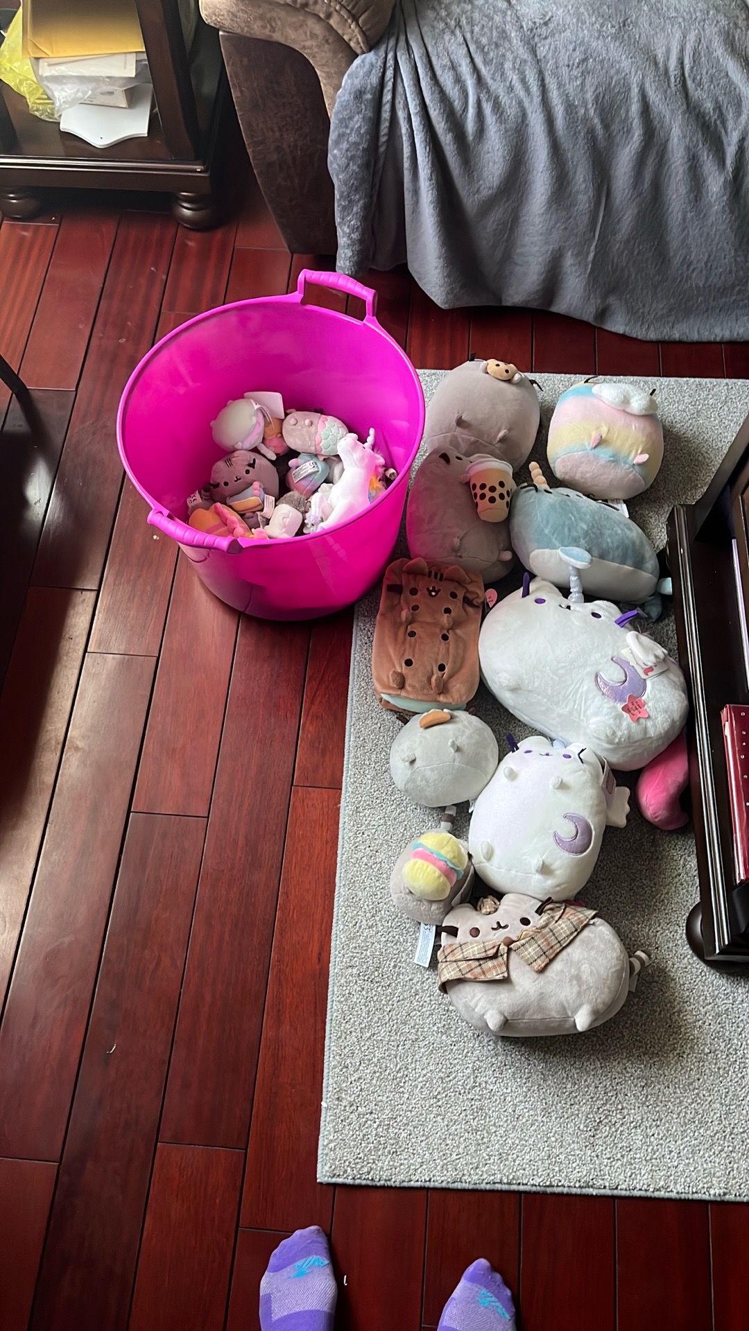 Pusheen,stormy and pip plushies