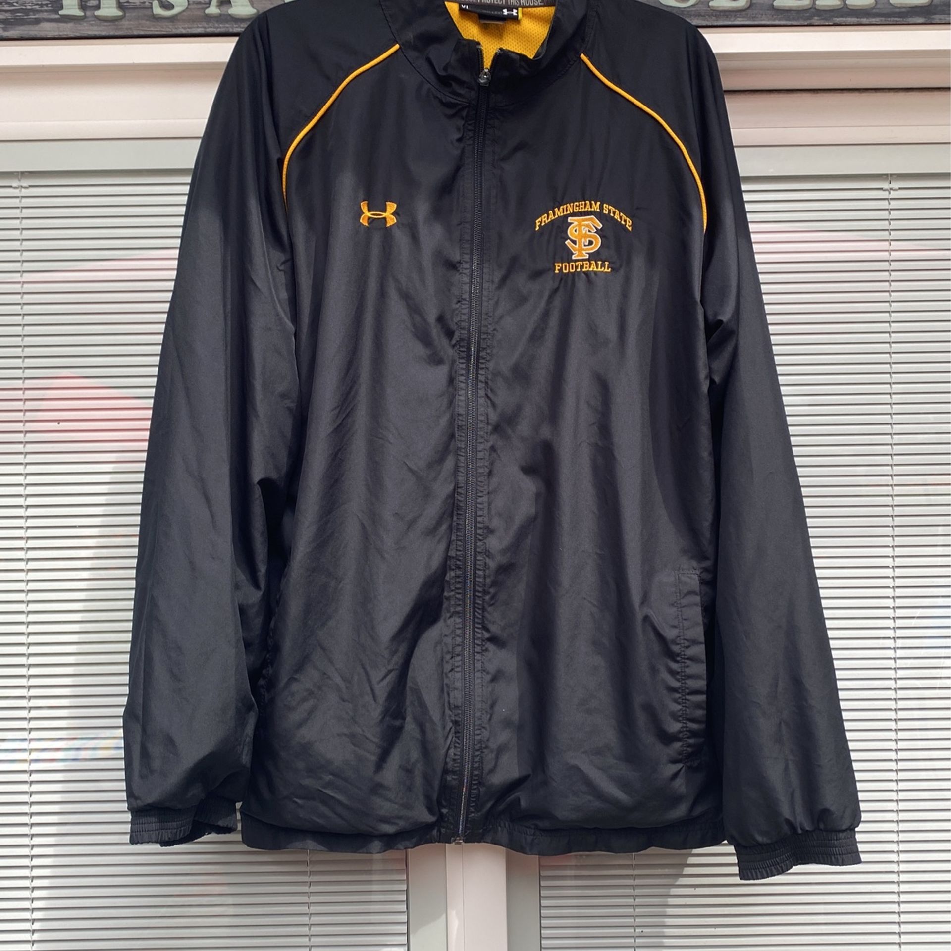 Black Under armor Full Zip Framingham State sideline jacket