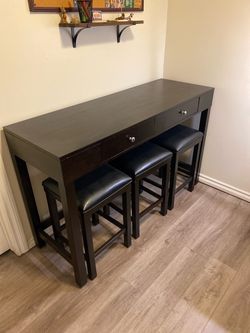 Bar Table + 3 Stool Set