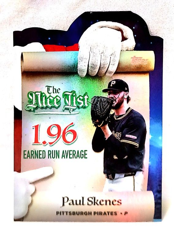 2025 Paul Skenes Topps Holiday The Nice List Die Cut Pittsburgh Pirates Baseball Card