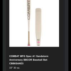 Combat MFG Spec A1 Sandstorm Anniversary BBCOR Baseball Bat 