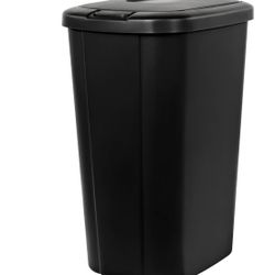 Hefty Kitchen Trash Can, 13.3 Gallon Plastic Touch Top Garbage Bin with Push Button Lid, Black