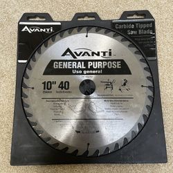 Avanti A1040X General Purpose Carbide Saw Blade, Silver, 10" x 40T