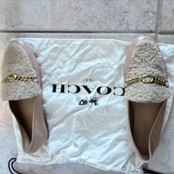 Coach Helena Chain Shearling Loafers fur shoes logo y2k handbag design flats 