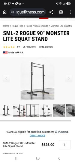 Squat rack, weights, bench for sale