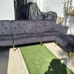 Black Velvet Sofa bed