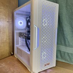 White Nvidia RTX 2070 Gaming PC - Ryzen 5, 16GB Ram, 512GB NVMe, Windows 11 Pro, RGB