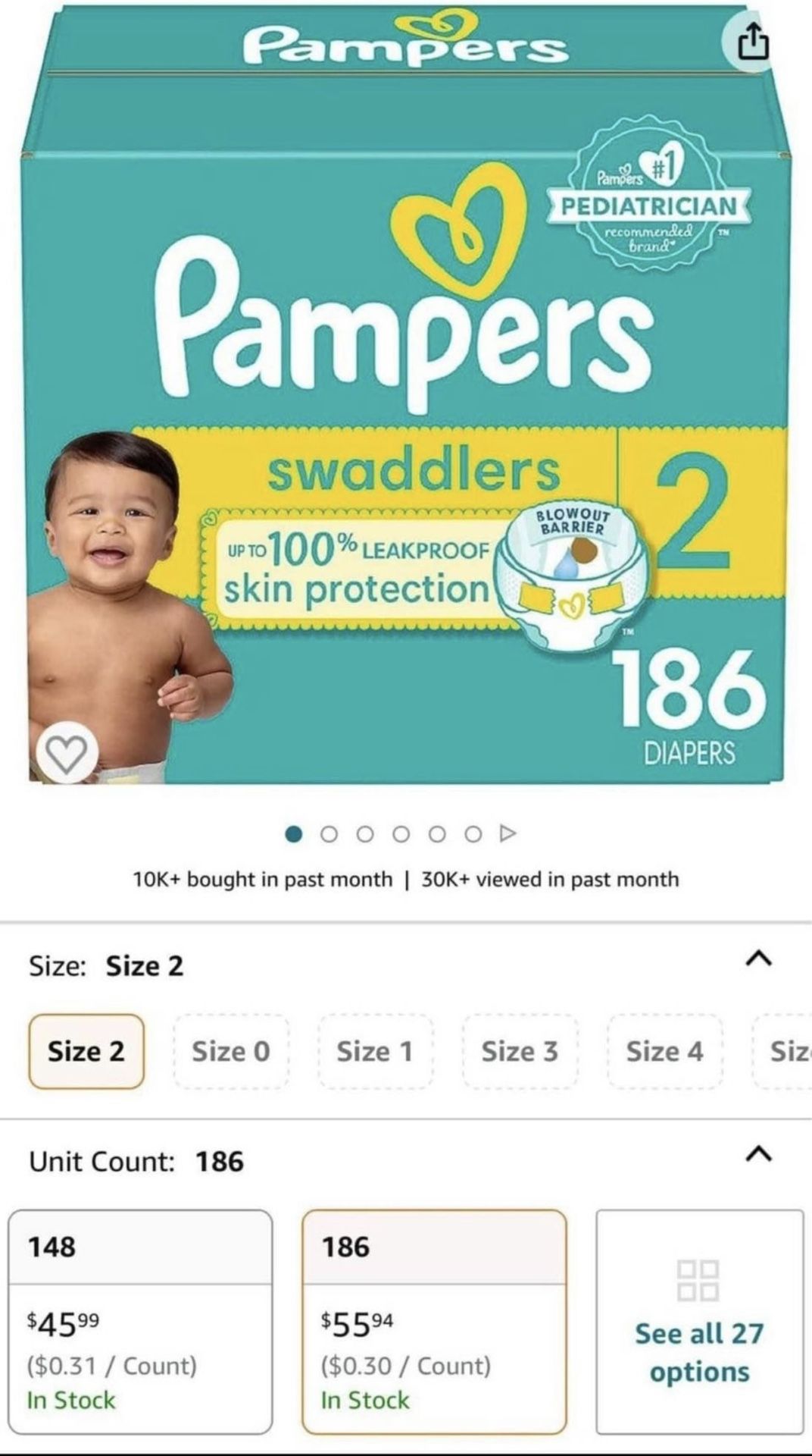 Pampers Swaddler Size 2