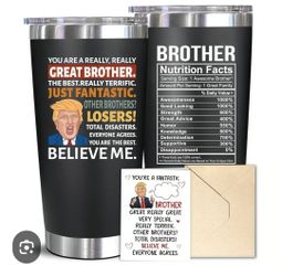 Trump 🔥 20oz “Great Brother” Stainless Steel Tumbler – Hilarious Gift! (NEW) 🔥