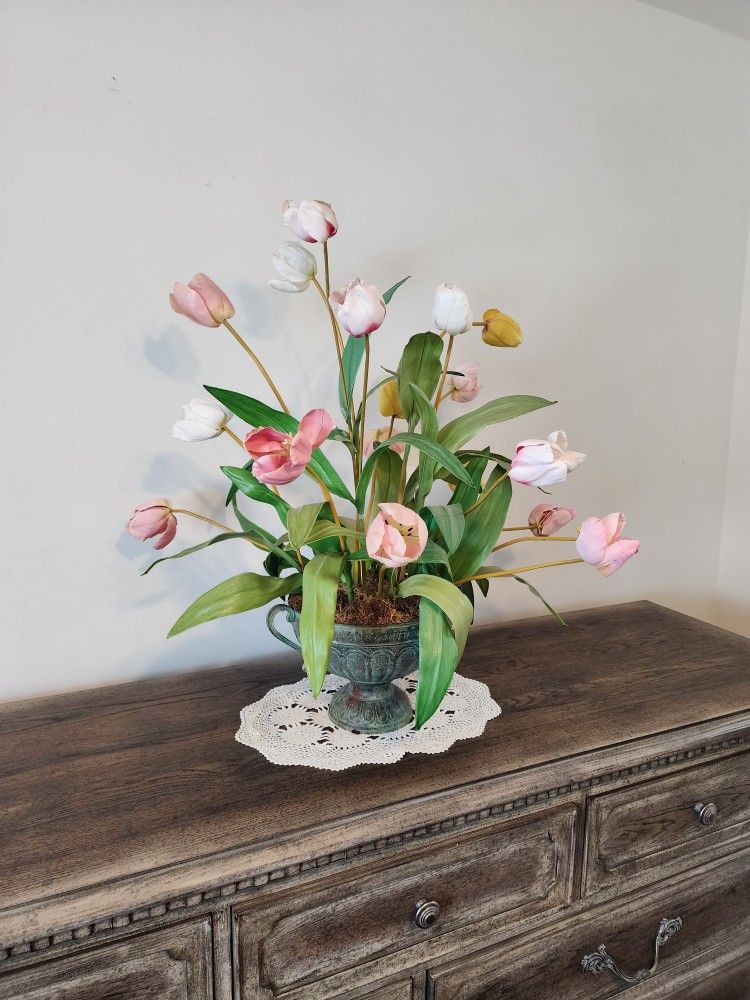 Beautiful Artificial Tulips In Vase