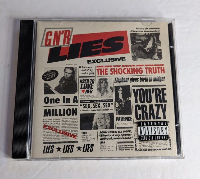 Guns N' Roses G N' R Lies CD Album Info Below
