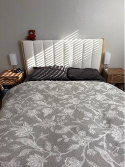 Queen bed frame - cream