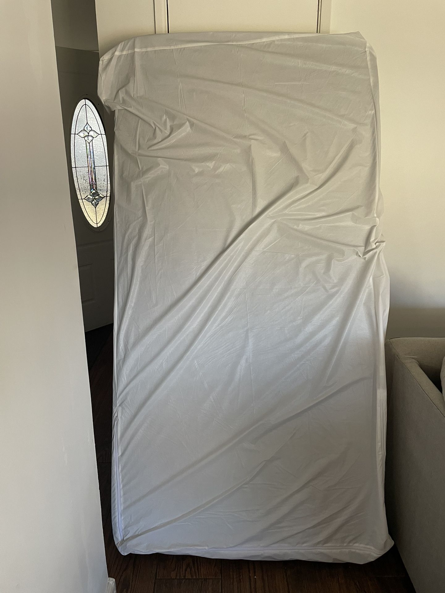 Mattress with spring box firm twin and bed frame (pic not included) with 2 drawers