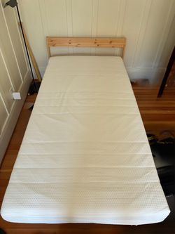 Two 2 Twin Wood Bedframes and Mattresses IKEA