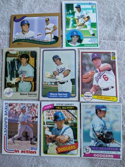 Steve Garvey lot of 8 unique and different cards back to 1978 as pictured. LA Los Angeles Dodgers baseball sports cards. Nice condition! He was runnin