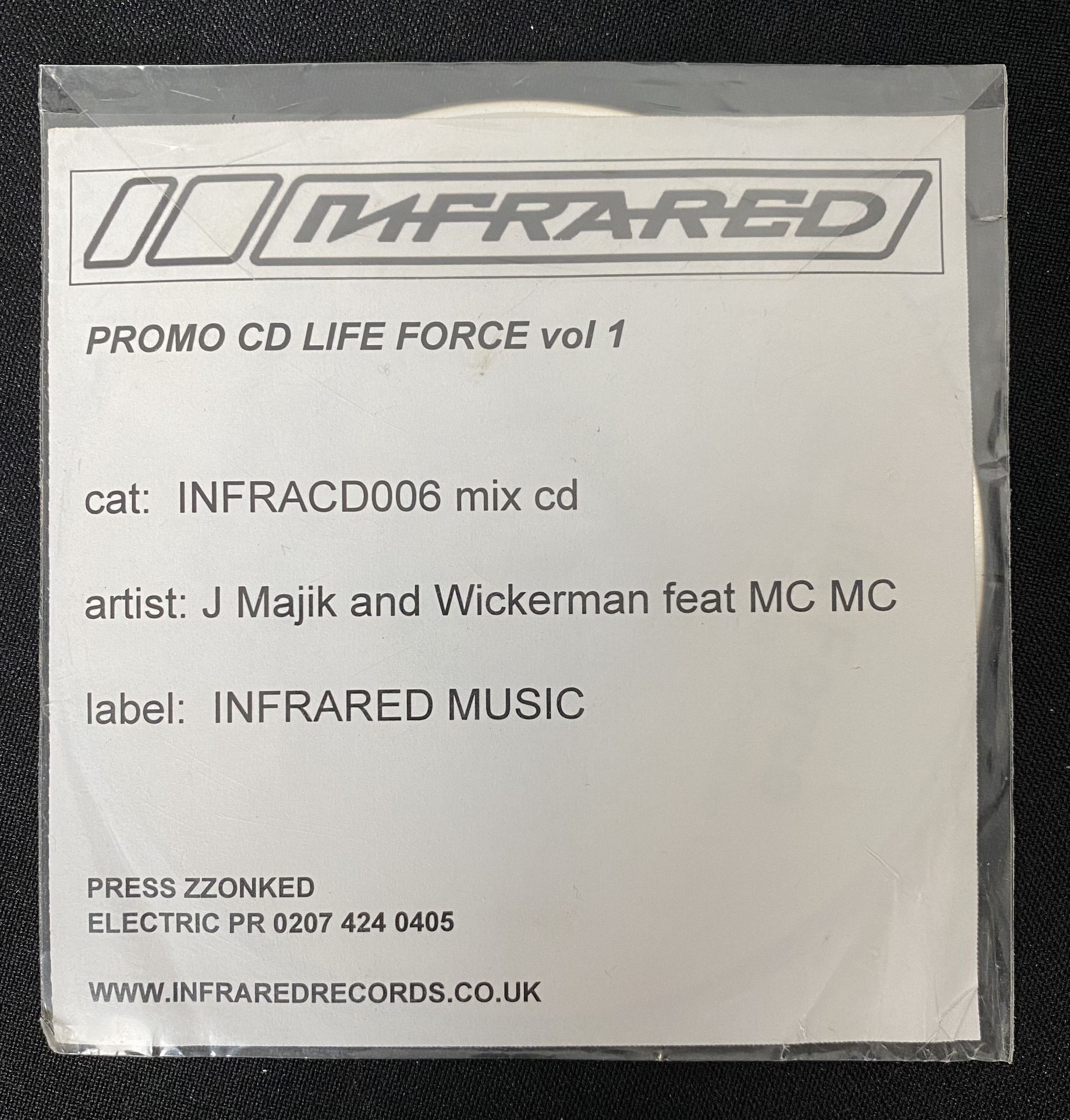 Infrared J Majik & Wickaman Life Force Vol. 1 Promo CD INFRACD006 Drum & Bass Jungle UK Import (Rare Item!)