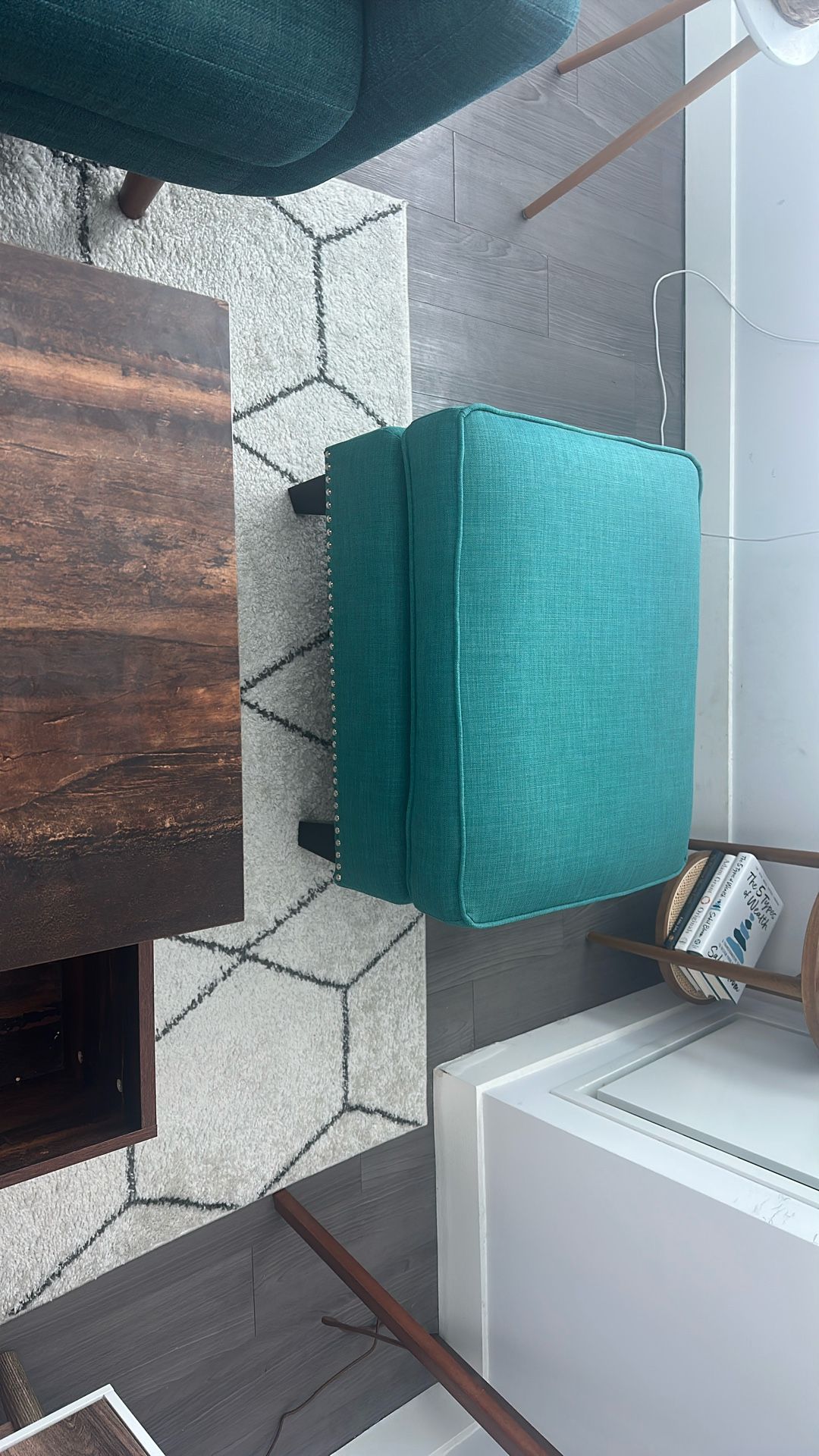 Mini Teal ottoman!
