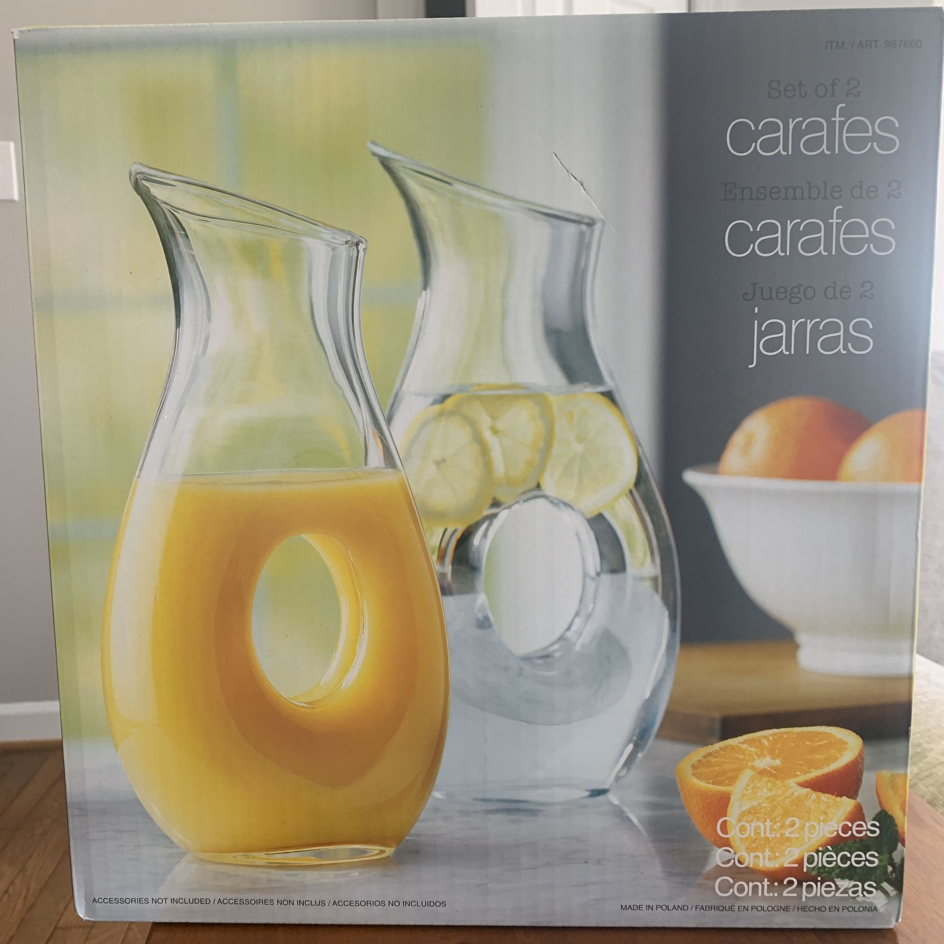 Carafes brand new glassware