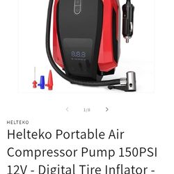 Helteko Portable Air Compressor Pump 150PSI 12V - Digital Tire Inflator 