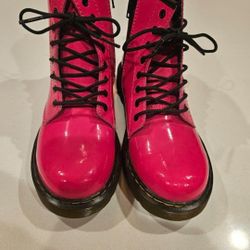 Kids Pink Patent Doc Martens