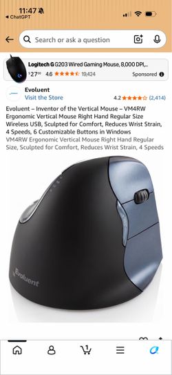 NEW IN BOX Evoluent VerticalMouse 4 Right Wireless – Ergonomic Mouse