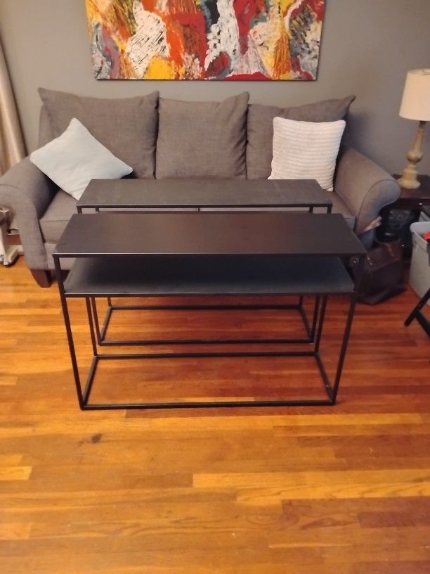 2 Metal Console Tables