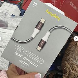 10 ft. Heyday USB-C to USB-C Fast Charging Cable, supports Android tm and select IPad Models  D.