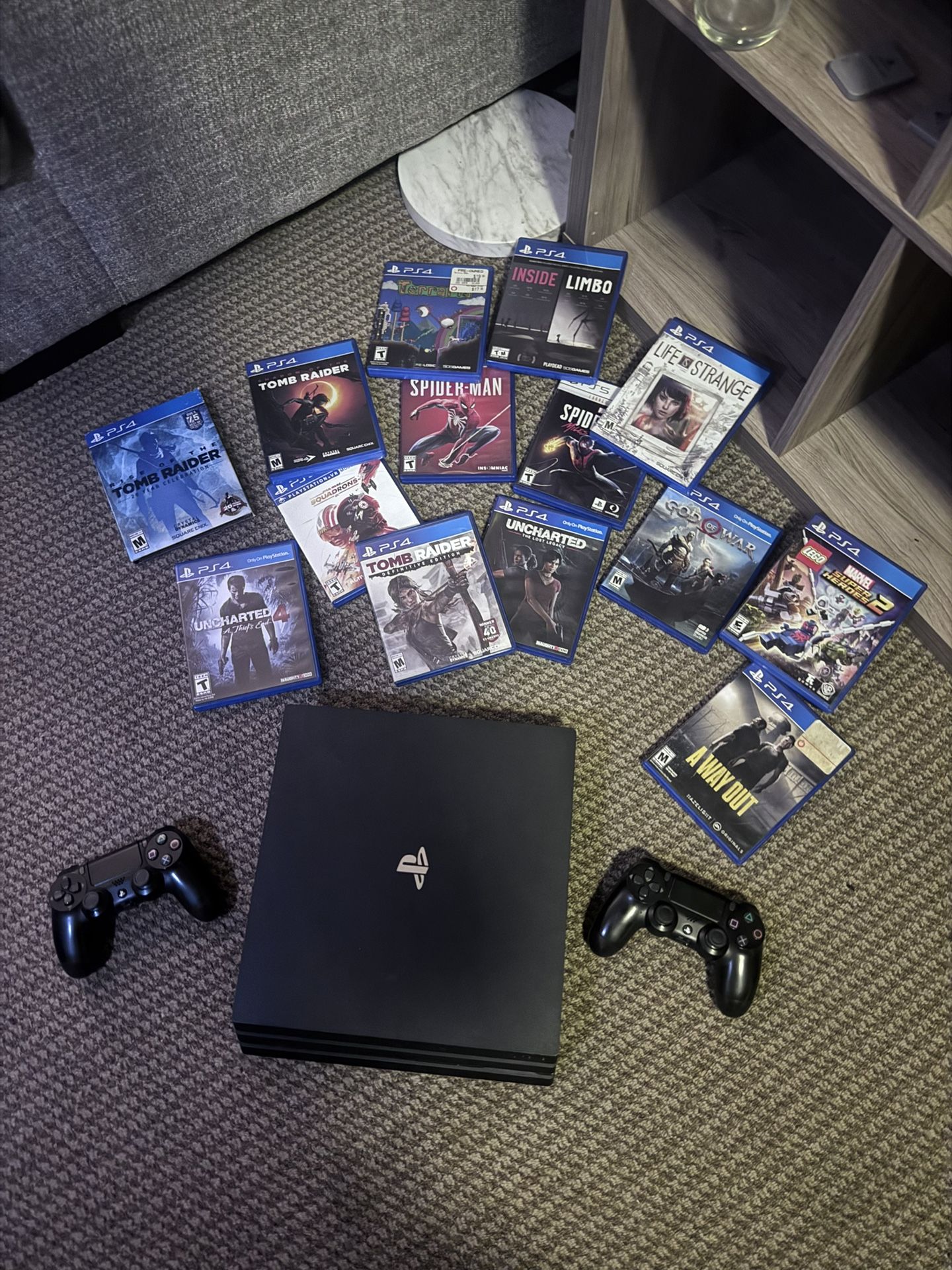 PS4 Pro Bundle – 2 Controllers + 15 Games (Spider-Man, God of War, More!)
