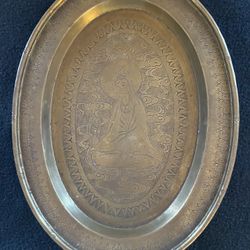 Rare Vintage Brass Serving Tray From Hong Kong