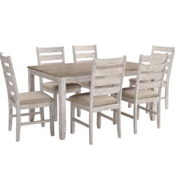 Dinning Table with 6 Upholstered Chairs