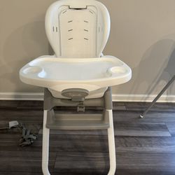 Grey And White High Chair 