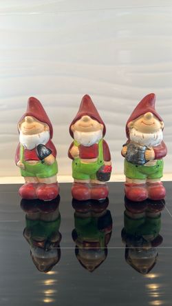 Set of 3 Garden Gnome Figurines