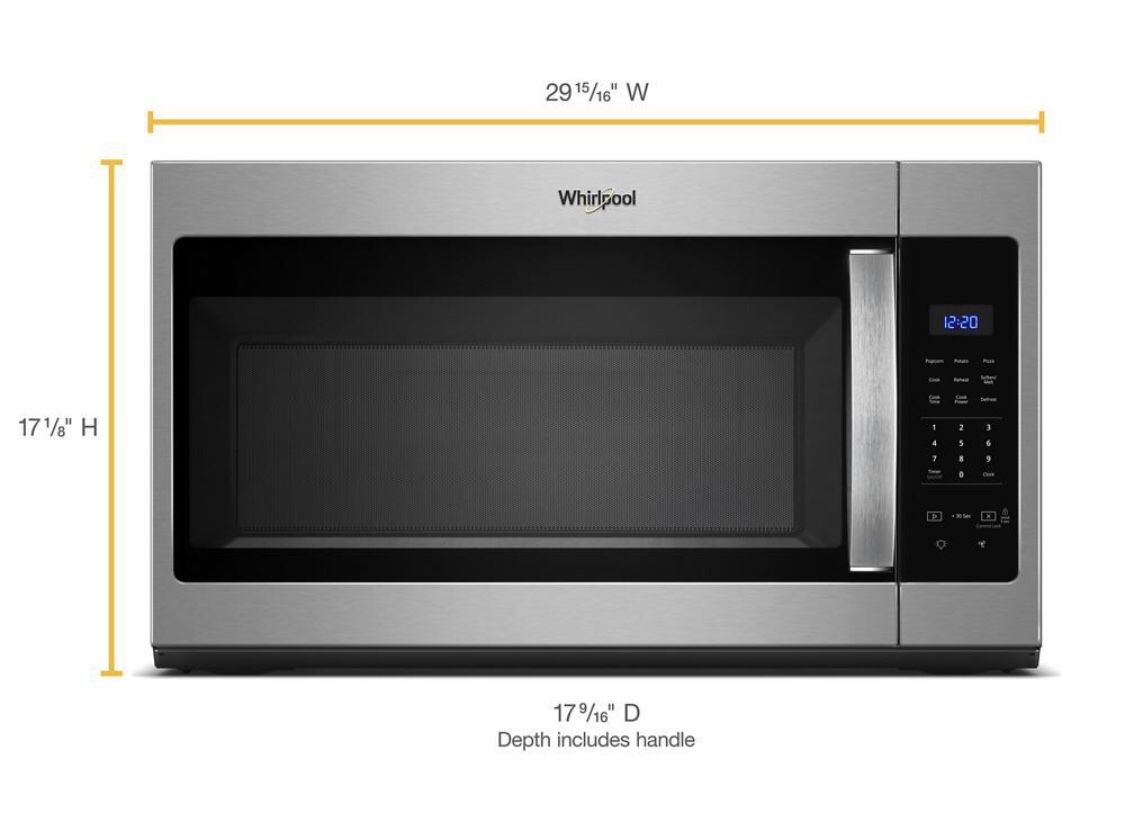 Whirlpool 1.7 cu. ft. Over the Range Microwave in Stainless Steel with Electronic Touch Controls