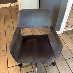 Small Grey Velvet Office Chair