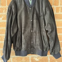 Vintage Camel Cigarettes Styles Mens Black Suede Jacket Size Large Please Read!! 