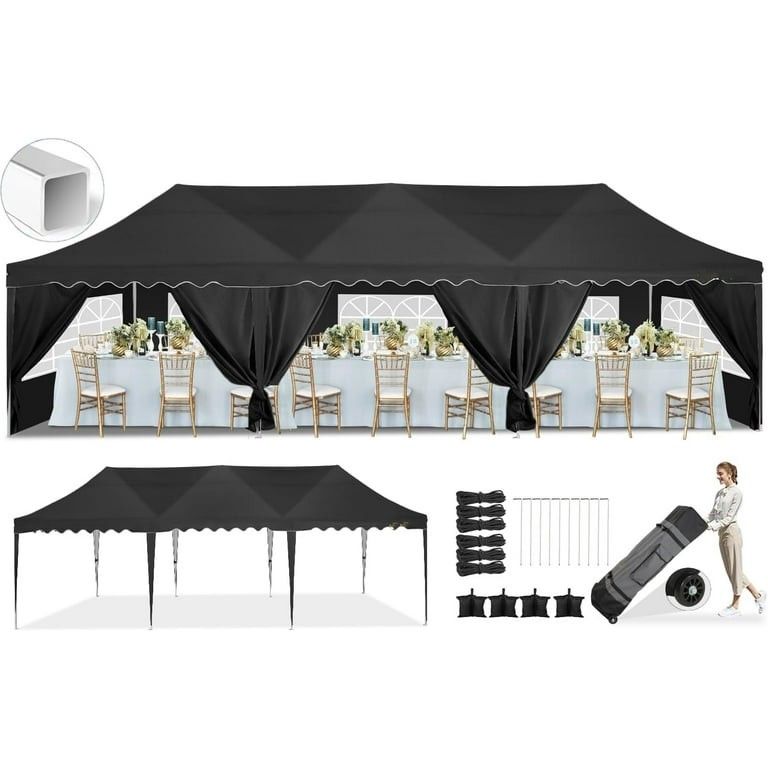 10'x30' Outdoor Canopy Gazebo Patio Wedding Tent Party Pavilion 5-Windows