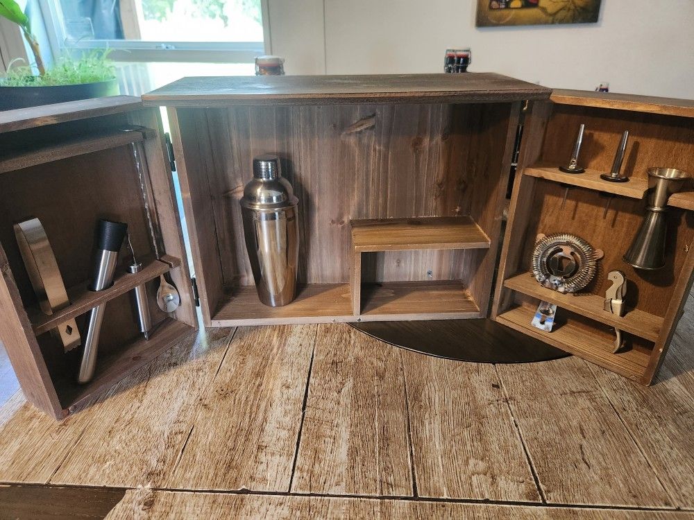 Bar Cabinet and Cocktail Tools