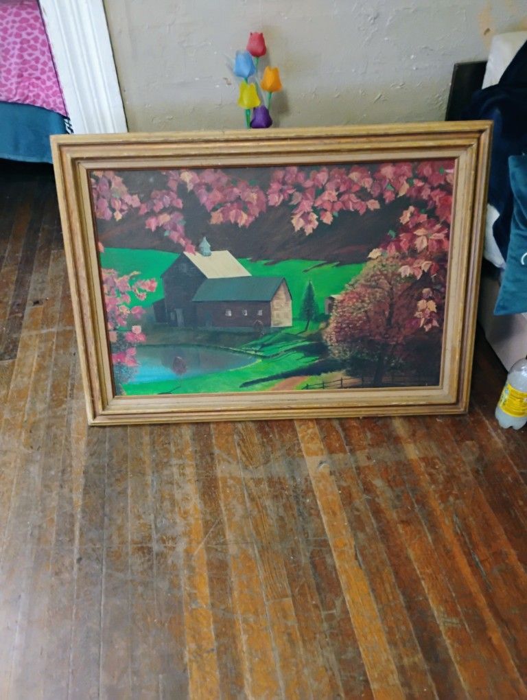 Large Framed Oil Painting